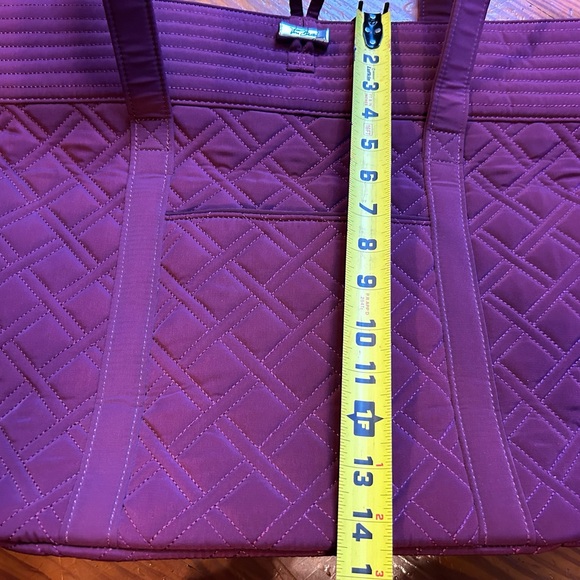 Vera Bradley Large Iconic Vera Tote Microfiber Raisin Retired EUC READ - Picture 11 of 16